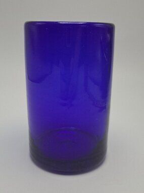 Hand Blown Mexican Cobalt Blue Tumblers Drinking Glasses